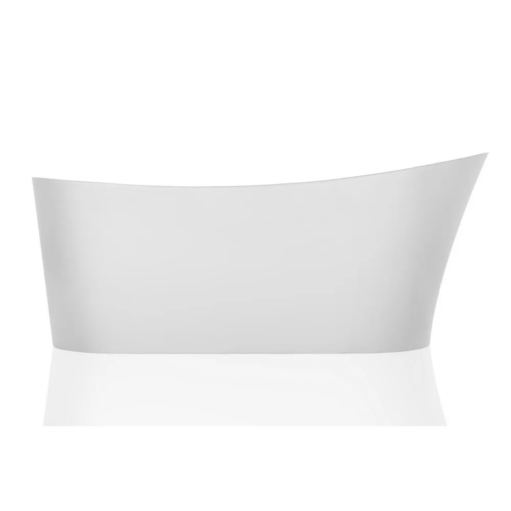 Empava 67 in. Acrylic Single Slipper Flatbottom Bathtub Non-Whirlpool Freestanding Soaking Tub in White, photo 4 of 7