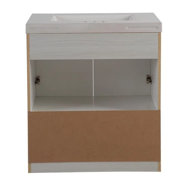 Stancliff 31 in. W x 19 in. D Bathroom Vanity in Elm Sky with Cultured Marble Vanity Top in White with White Sink, photo 8 of 9