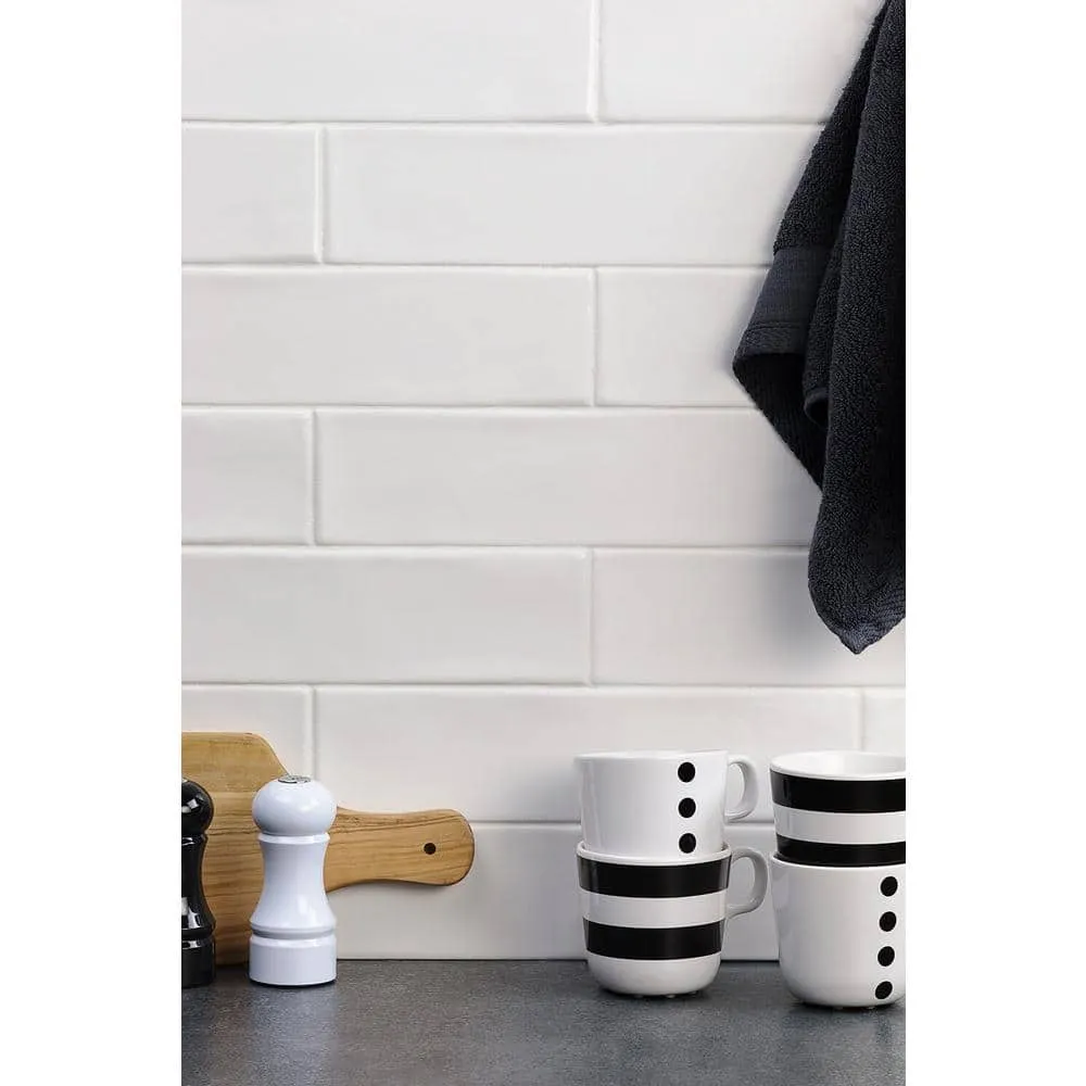 Ivy Hill Tile Birmingham Bianco 3 in. x 12 in. 8mm Polished Ceramic Subway Tile (5.38 sq. ft. / box), photo 2 of 8