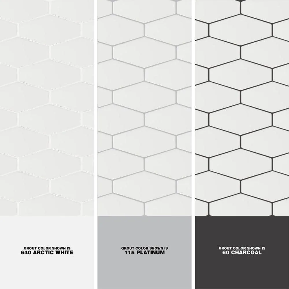 Ivy Hill Tile Birmingham Hexagon Bianco 4 in. x 8 in. 8mm Polished Ceramic Subway Tile (5.38 sq. ft. / box), photo 3 of 8