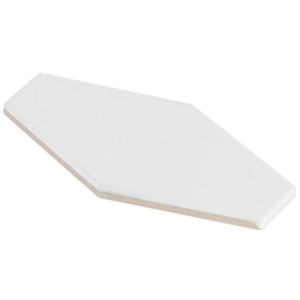 Ivy Hill Tile Birmingham Hexagon Bianco 4 in. x 8 in. 8mm Polished Ceramic Subway Tile (5.38 sq. ft. / box), photo 5 of 8