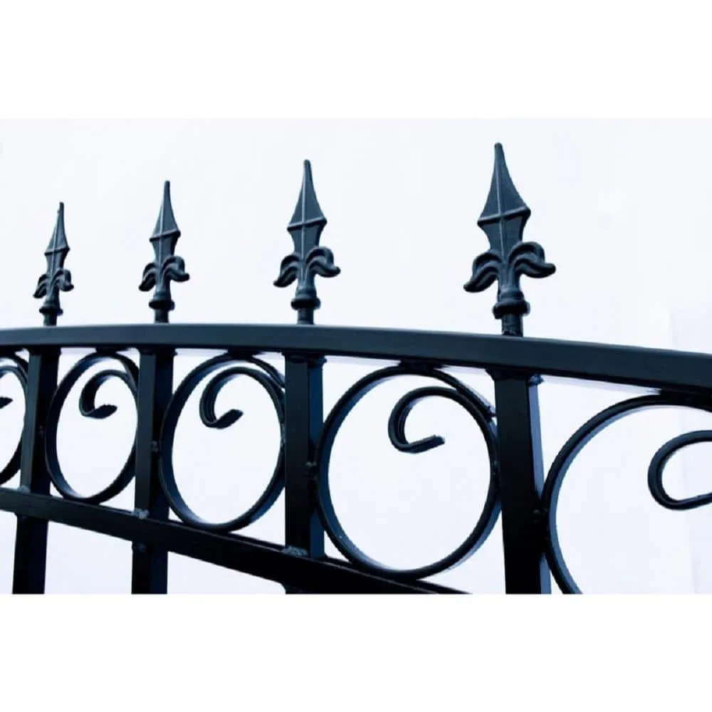 ALEKO Prague Style 4 ft. x 5 ft. Black Steel Pedestrian Fence Gate, photo 3 of 4
