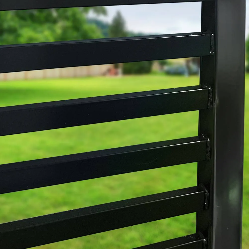 ALEKO 16 ft. x 5 ft. Florence Style Security Fence Panels Steel Fence Kit 2-Panel Gate Fence, photo 5 of 8