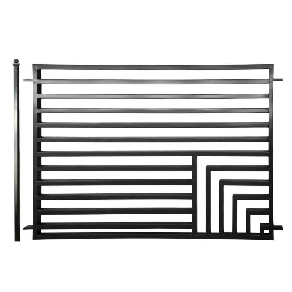 ALEKO 16 ft. x 5 ft. Florence Style Security Fence Panels Steel Fence Kit 2-Panel Gate Fence, photo 3 of 8