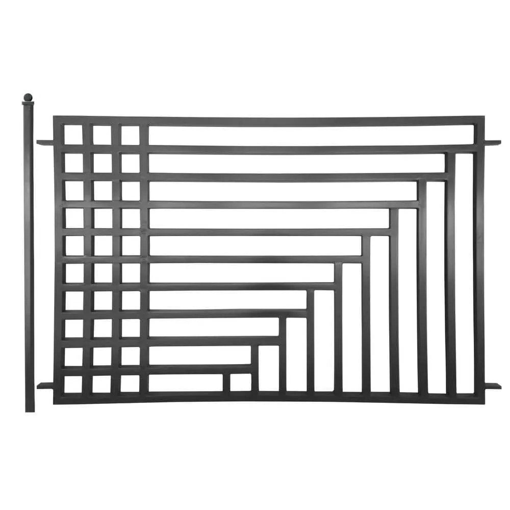 ALEKO 16 ft. x 5 ft. Kyiv Style Security Fence Panels Steel Fence Kit 2-Panel Gate Fence, photo 2 of 8