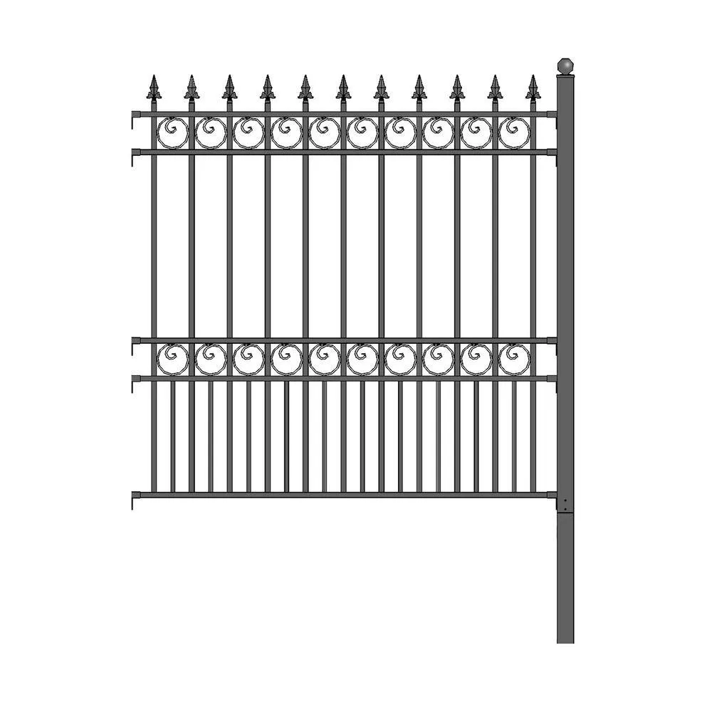 ALEKO 2-Panel Fence Kit London Design 8 ft. x 5 ft. Each Security Fence Panels Steel Fence Kit, photo 5 of 5