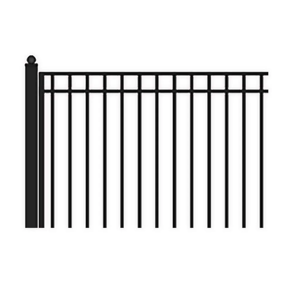 ALEKO 16 ft. x 5 ft. Madrid Style Security Fence Panels Steel Fence Kit 2-Panel Gate Fence, photo 4 of 11