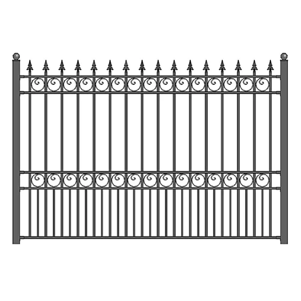 ALEKO 32 ft. x 5 ft. London Style Security Fence Panels Steel Fence Kit 4-Panel Gate Fence, photo 3 of 9