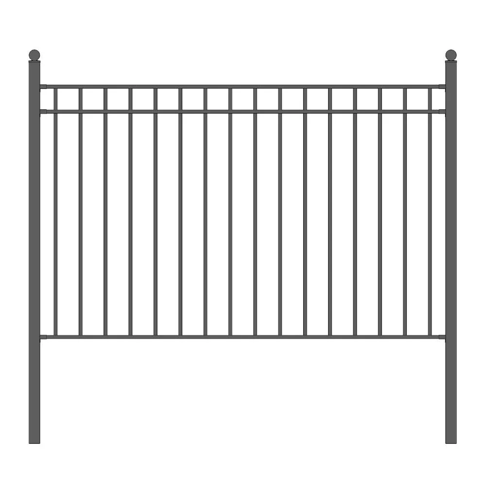 ALEKO 32 ft. x 5 ft. Madrid Style Security Fence Panels Steel Fence Kit 4-Panel Gate Fence, photo 3 of 9