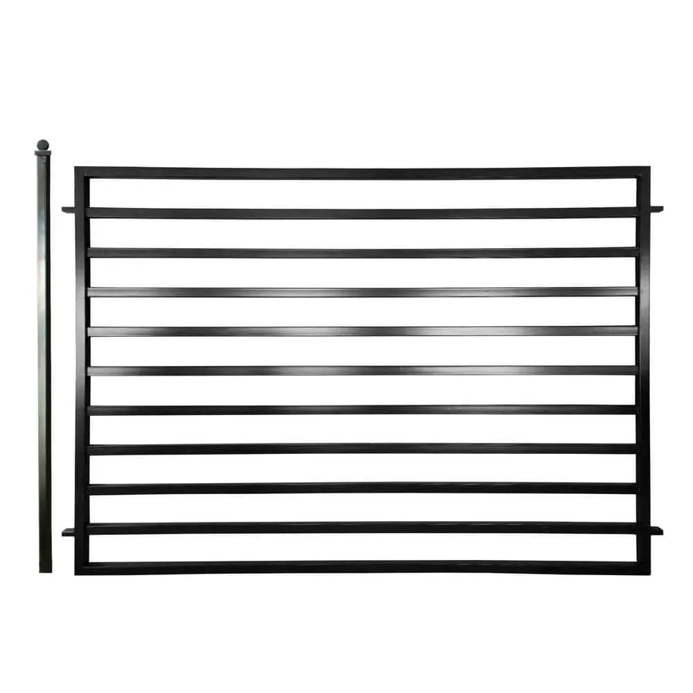 ALEKO 32 ft. x 5 ft. Milan Style Security Fence Panels Steel Fence Kit 4-Panel Gate Fence, photo 2 of 6