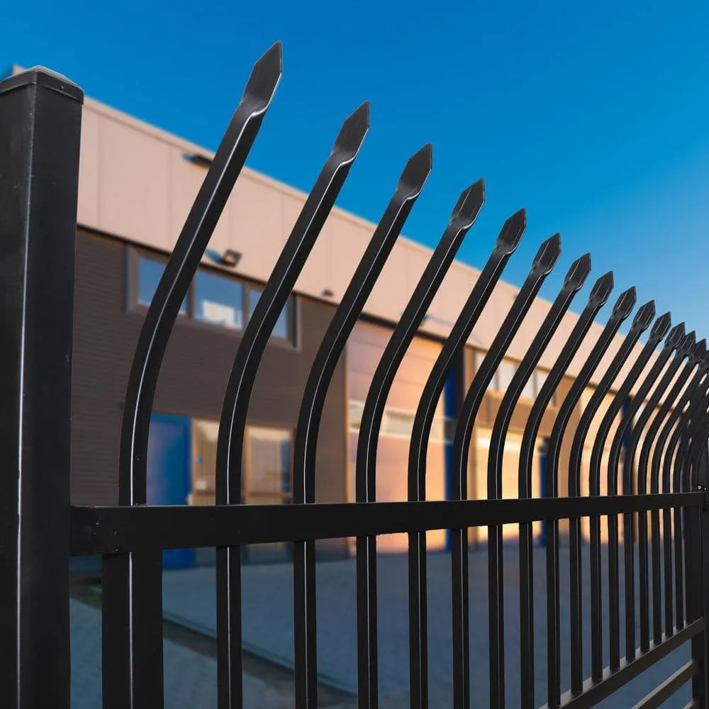 ALEKO 8 ft. x 6 ft. Each 8-Panel Steel Spaced Bar Fence Kit Curved Top Berlin Style Metal Fence Panel, photo 9 of 9