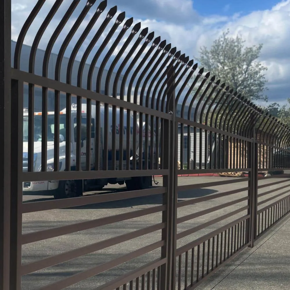 ALEKO 8 ft. x 6 ft. Each 8-Panel Steel Spaced Bar Fence Kit Curved Top Berlin Style Metal Fence Panel, photo 5 of 9