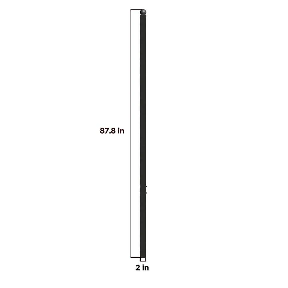 ALEKO Fence Post for 5.5 x 5 Ft. DIY Fence Kits - 7.3 Ft. - Black, photo 4 of 4