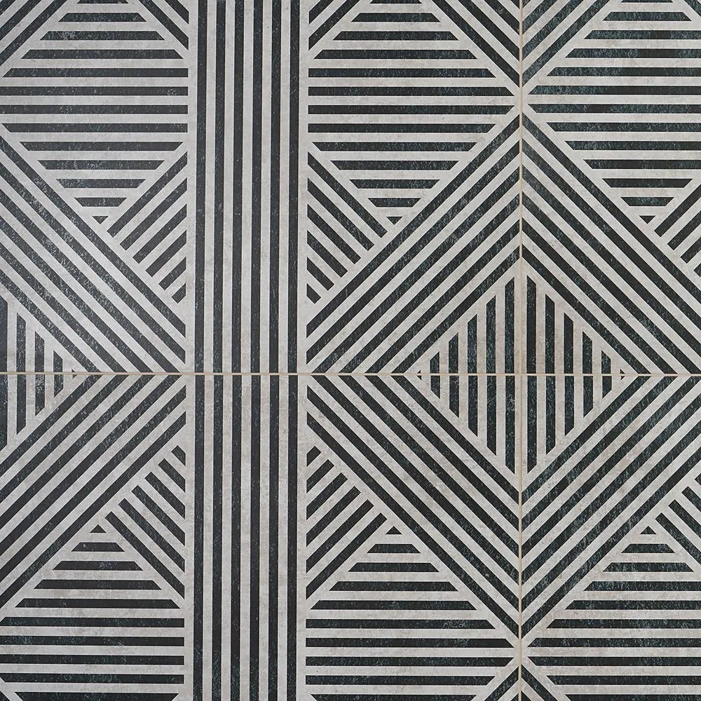 Ivy Hill Tile Astoria Black and White 24 in. x 24 in. Matte Porcelain Floor and Wall Tile (4 Pieces, 15.49 sq. ft./Case), photo 6 of 9