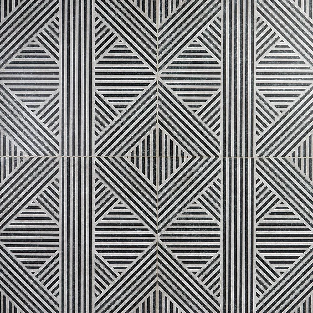 Ivy Hill Tile Astoria Black and White 24 in. x 24 in. Matte Porcelain Floor and Wall Tile (4 Pieces, 15.49 sq. ft./Case), photo 2 of 9