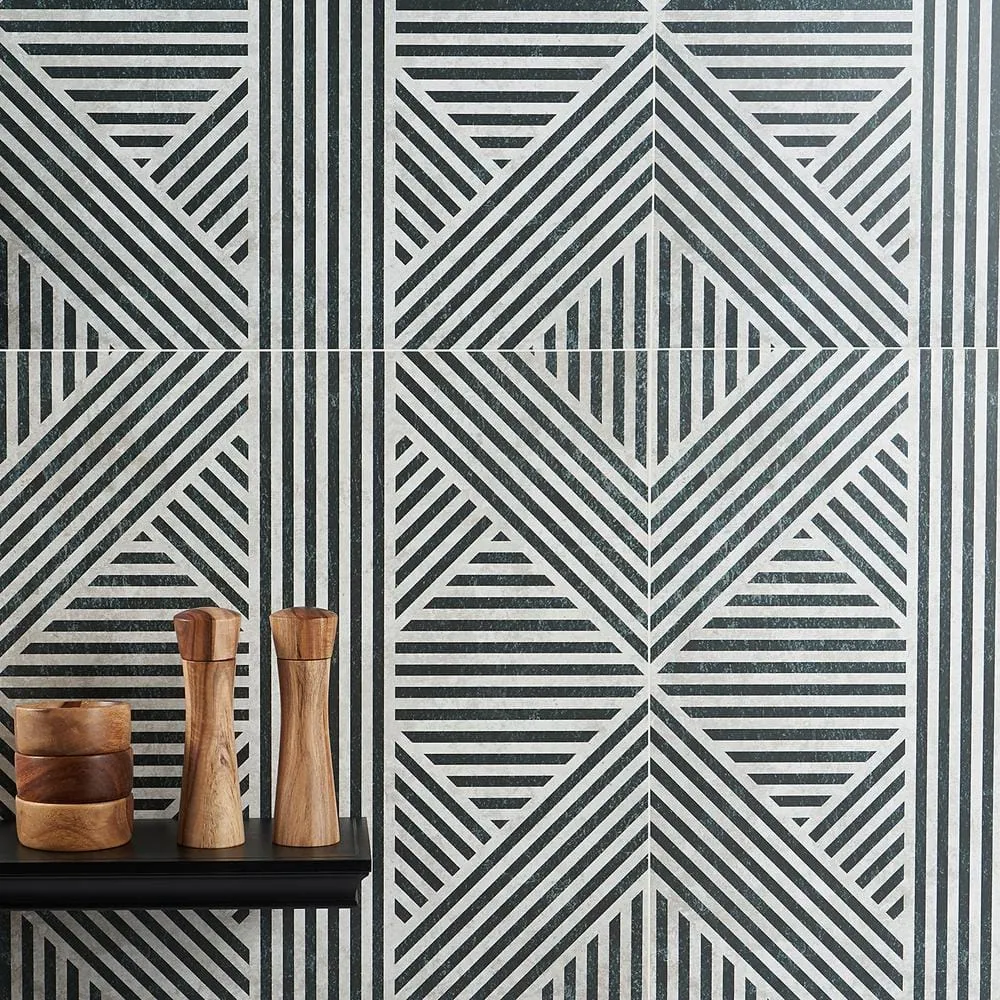 Ivy Hill Tile Astoria Black and White 24 in. x 24 in. Matte Porcelain Floor and Wall Tile (4 Pieces, 15.49 sq. ft./Case), photo 5 of 9