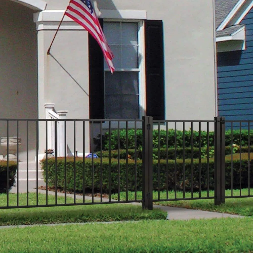 Barrette Outdoor Living Beechmont Standard-Duty 3 ft. W x 4 ft. H Black Aluminum Pre-Assembled Fence Gate, photo 2 of 2