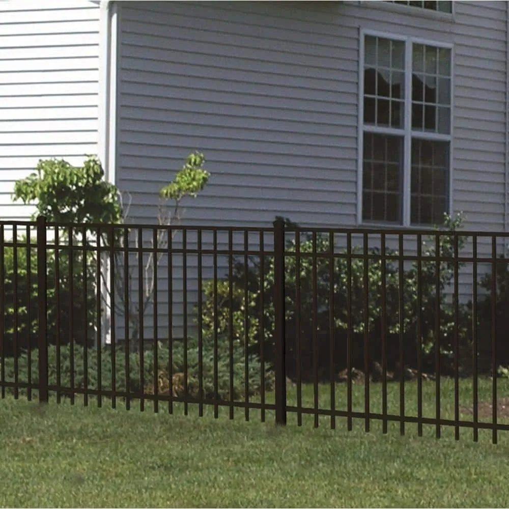 Barrette Outdoor Living Natural Reflections Standard-Duty 4 ft. H x 6 ft. W Black Aluminum Pre-Assembled Fence Panel, photo 7 of 10