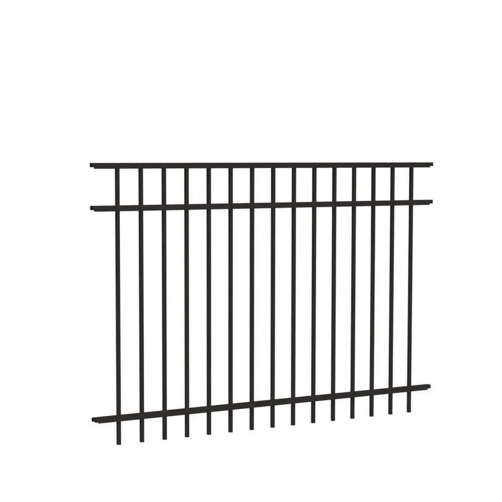 Barrette Outdoor Living Natural Reflections Standard-Duty 4 ft. H x 6 ft. W Black Aluminum Pre-Assembled Fence Panel, photo 4 of 10