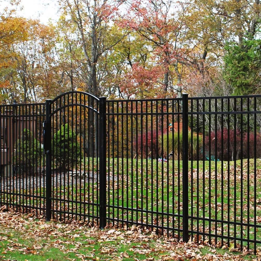 Barrette Outdoor Living Natural Reflections Standard-Duty 6 ft. H x 6 ft. W Black Aluminum Pre-Assembled Fence Panel, photo 6 of 6