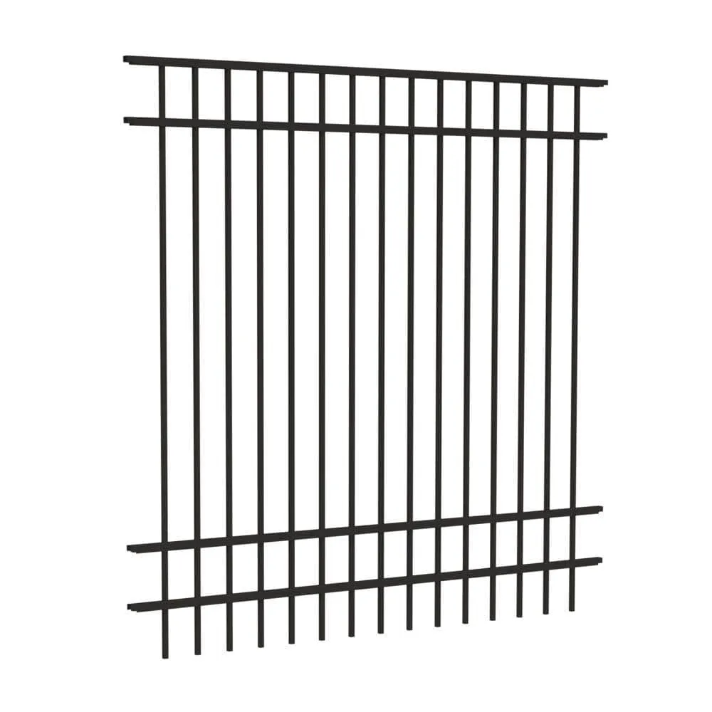 Barrette Outdoor Living Natural Reflections Standard-Duty 6 ft. H x 6 ft. W Black Aluminum Pre-Assembled Fence Panel, photo 3 of 6
