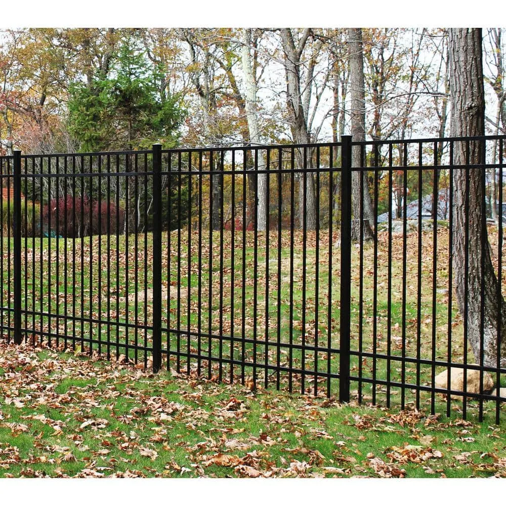 Barrette Outdoor Living Natural Reflections Standard-Duty 6 ft. H x 6 ft. W Black Aluminum Pre-Assembled Fence Panel, photo 2 of 6