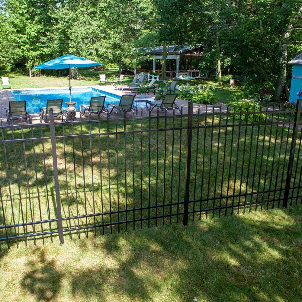 Barrette Outdoor Living Cascade Standard-Duty 6 ft. H x 6 ft. W Black Aluminum Pre-Assembled Fence Panel, photo 6 of 6
