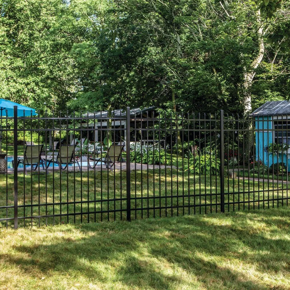 Barrette Outdoor Living Cascade Standard-Duty 6 ft. H x 6 ft. W Black Aluminum Pre-Assembled Fence Panel, photo 5 of 6
