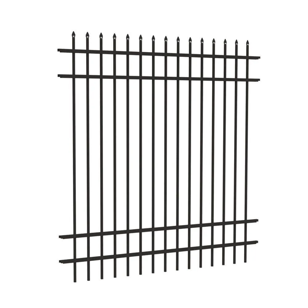 Barrette Outdoor Living Cascade Standard-Duty 6 ft. H x 6 ft. W Black Aluminum Pre-Assembled Fence Panel, photo 4 of 6