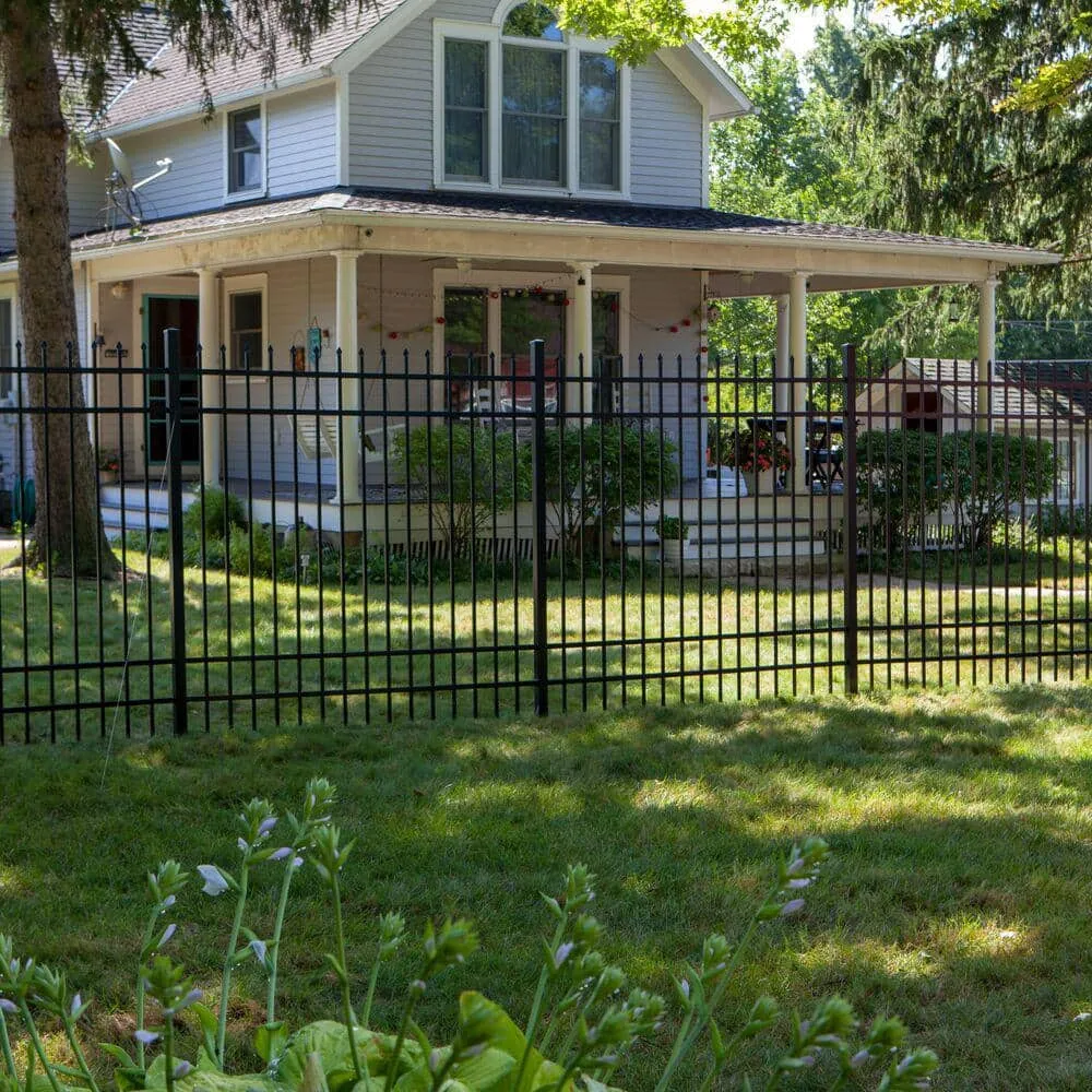 Barrette Outdoor Living Cascade Standard-Duty 6 ft. H x 6 ft. W Black Aluminum Pre-Assembled Fence Panel, photo 2 of 6