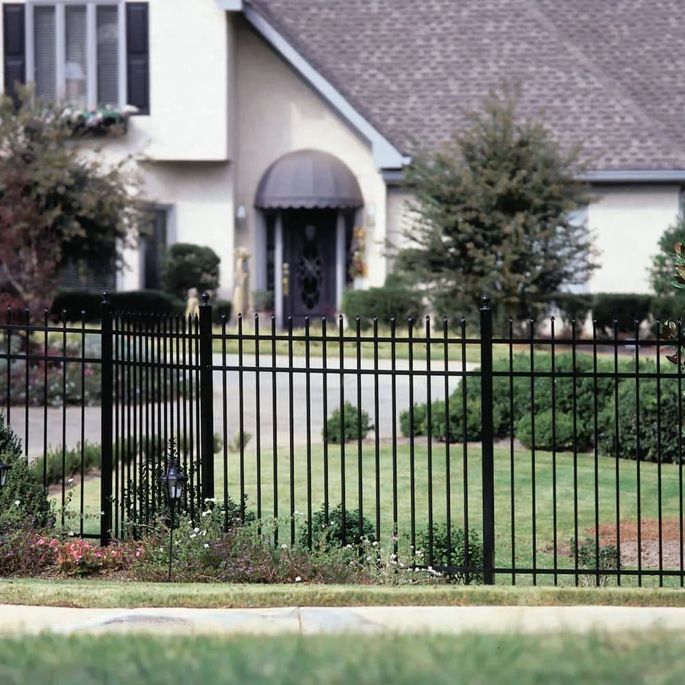 Barrette Outdoor Living Cascade Standard-Duty 3 ft. H x 6 ft. W Black Aluminum Pre-Assembled Fence Panel, photo 4 of 6