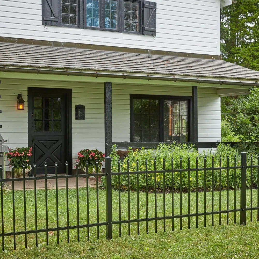 Barrette Outdoor Living Cascade Standard-Duty 3 ft. H x 6 ft. W Black Aluminum Pre-Assembled Fence Panel, photo 5 of 6