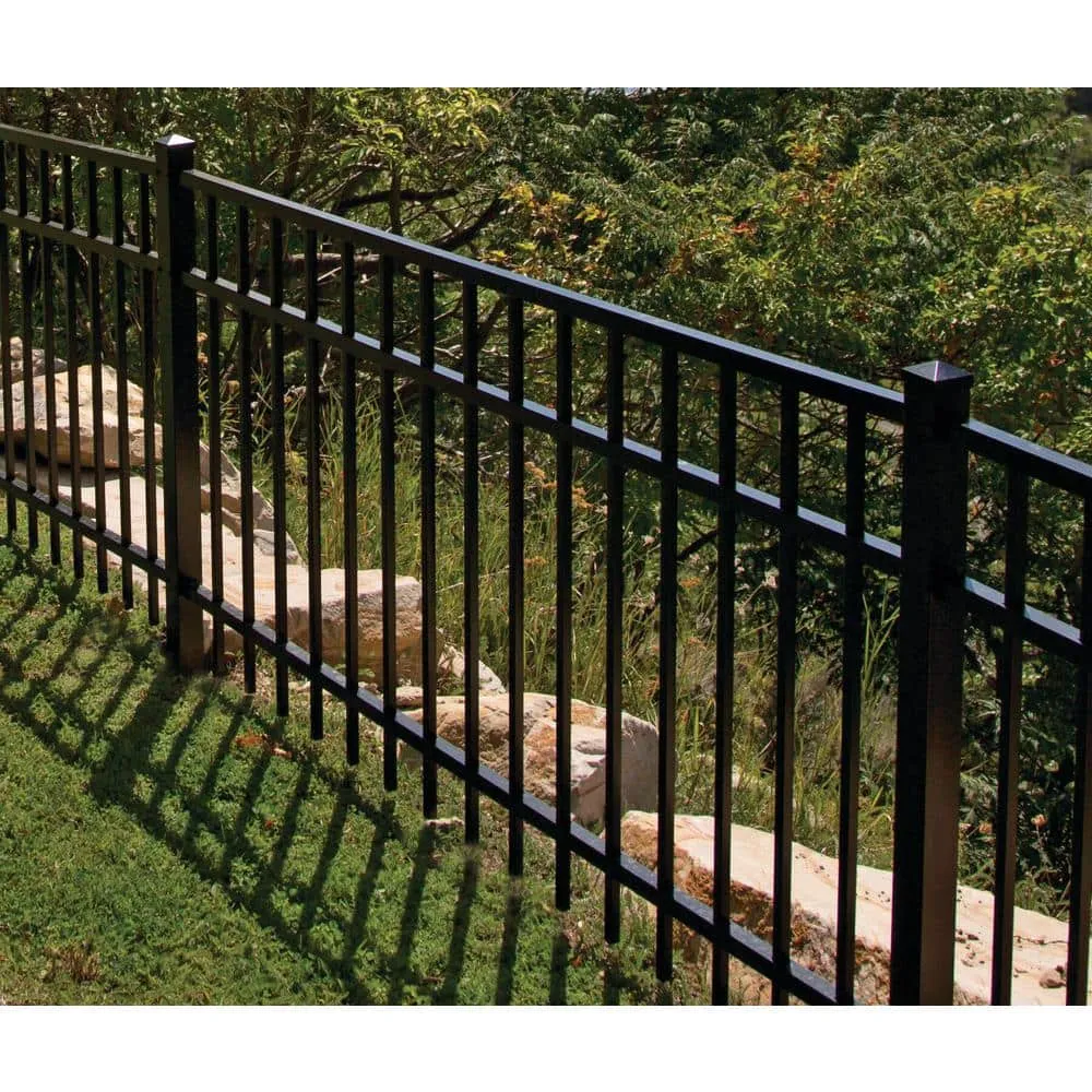 Barrette Outdoor Living Natural Reflections Standard-Duty 3 ft. H x 6 ft. W Black Aluminum Pre-Assembled Fence Panel, photo 5 of 5