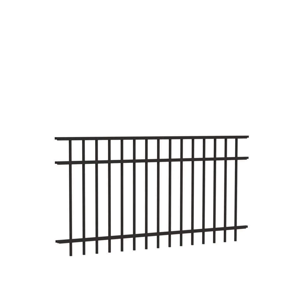 Barrette Outdoor Living Natural Reflections Standard-Duty 3 ft. H x 6 ft. W Black Aluminum Pre-Assembled Fence Panel, photo 4 of 5