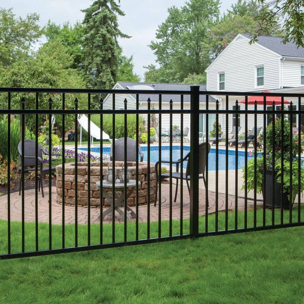 Barrette Outdoor Living Brilliance Heavy-Duty 4-1/2 ft. H x 8 ft. W Black Aluminum Pre-Assembled Fence Panel, photo 3 of 3