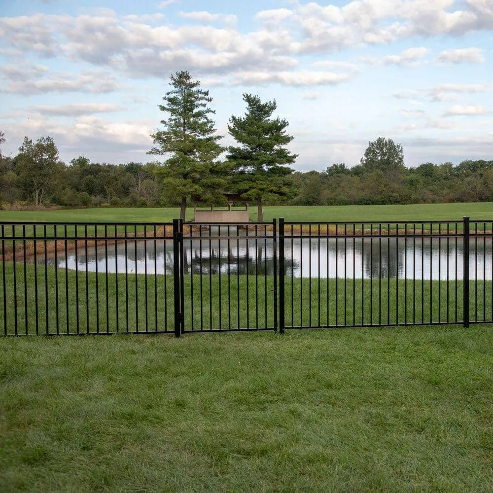 Barrette Outdoor Living 2 in. x 2 in. x 6-7/8 ft. Standard-Duty Black Aluminum Fence Line Post, photo 7 of 7