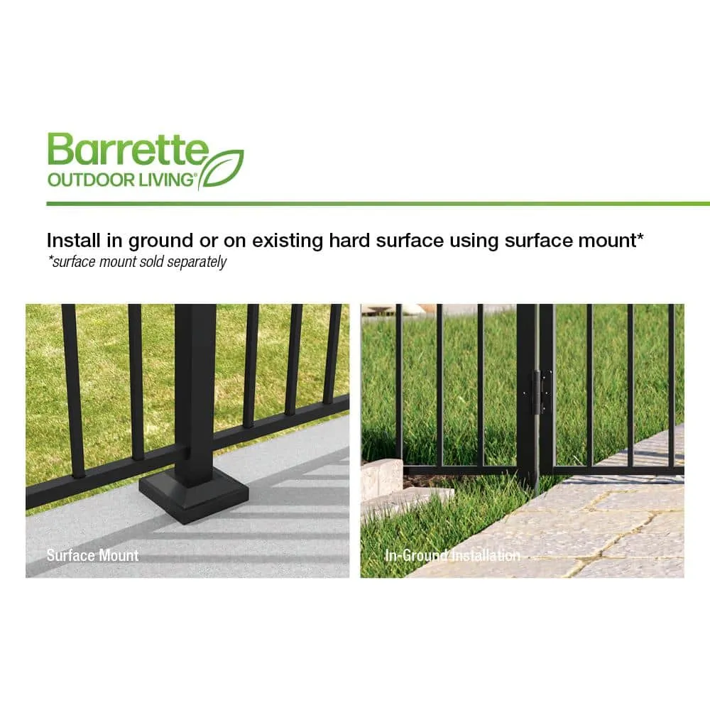 Barrette Outdoor Living 2 in. x 2 in. x 6-7/8 ft. Standard-Duty Black Aluminum Fence Line Post, photo 5 of 7