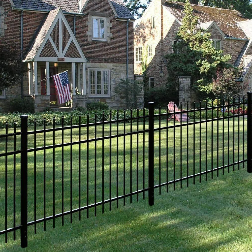 Barrette Outdoor Living Cascade Heavy-Duty 2-1/2 in. x 2-1/2 in. x 7-1/3 ft. Black Aluminum Fence End Post, photo 2 of 2