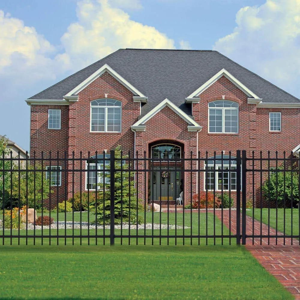 Barrette Outdoor Living Cascade Heavy-Duty 2-1/2 in. x 2-1/2 in. x 5-7/8 ft. Black Aluminum Fence Line Post, photo 2 of 2