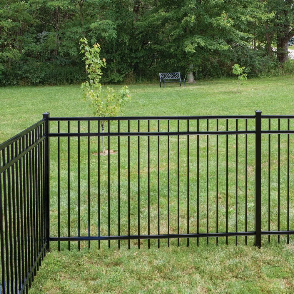 Barrette Outdoor Living 2-1/2 in. x 2-1/2 in. x 7-1/3 ft. Black Aluminum Fence Line Post, photo 6 of 7
