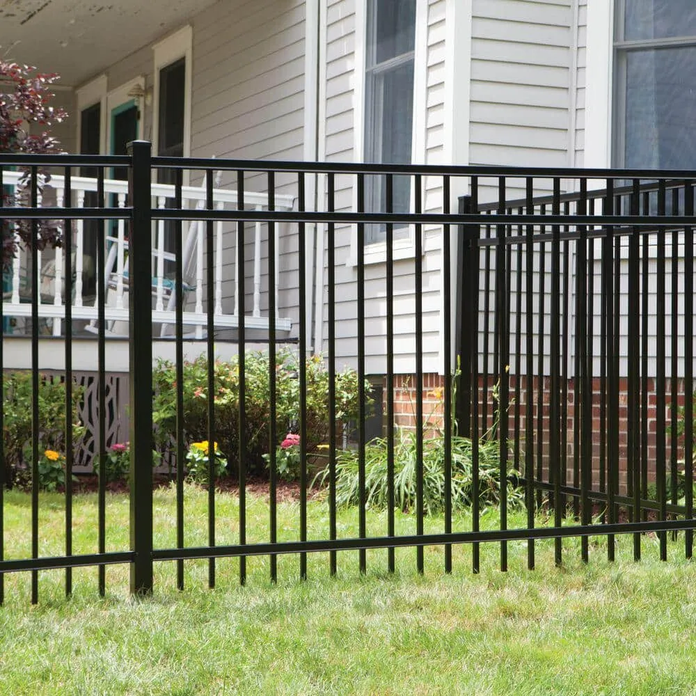 Barrette Outdoor Living 2-1/2 in. x 2-1/2 in. x 7-1/3 ft. Black Aluminum Fence Line Post, photo 7 of 7