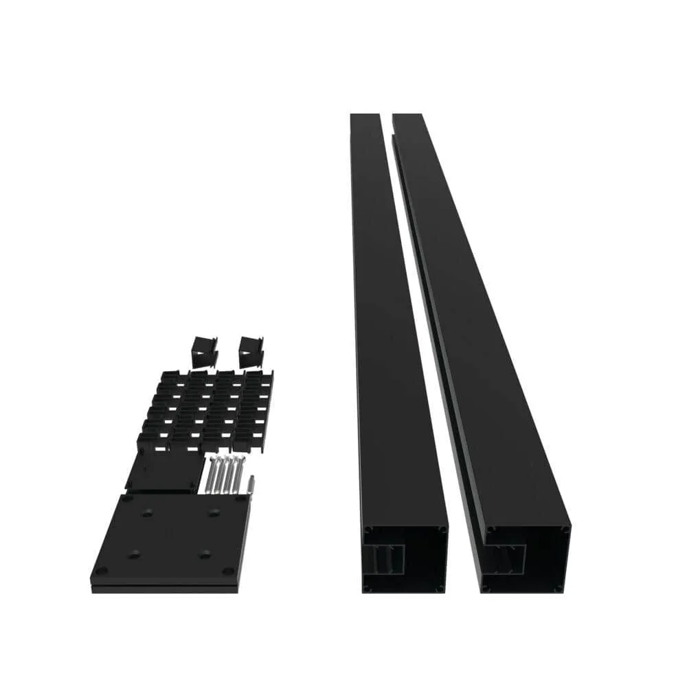 Barrette Outdoor Living 3 in. x 3 in. x 70.685 in. Mixed Materials Matte Black End Fence Post with Surface Mount Kit, photo 3 of 3