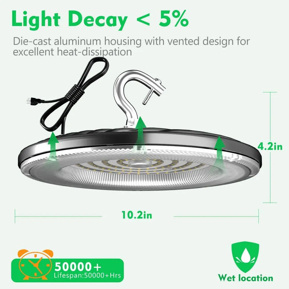 bulbeats 5Pack of 150W LED High Bay Light 22500LM High Bay LED Shop Lights AC100-277V Commercial Bay Lighting for Warehouse, photo 8 of 8