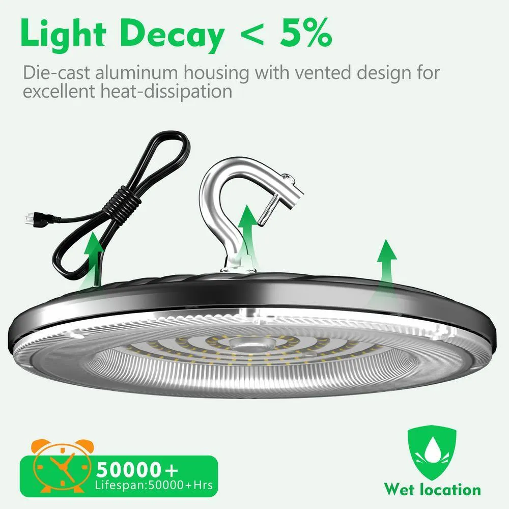 bulbeats 10Pack of 240W LED High Bay Light 36000LM High Bay LED Shop Lights AC100-277V Commercial Bay Lighting for Warehouse, photo 6 of 8