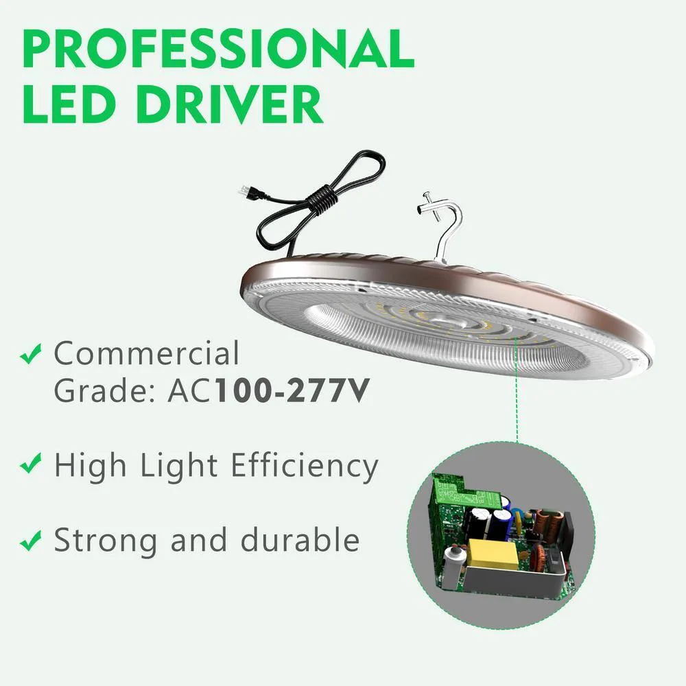 bulbeats 4Pack of 240W LED High Bay Light 36000LM High Bay LED Shop Lights AC100-277V Commercial Bay Lighting for Warehouse, photo 6 of 8