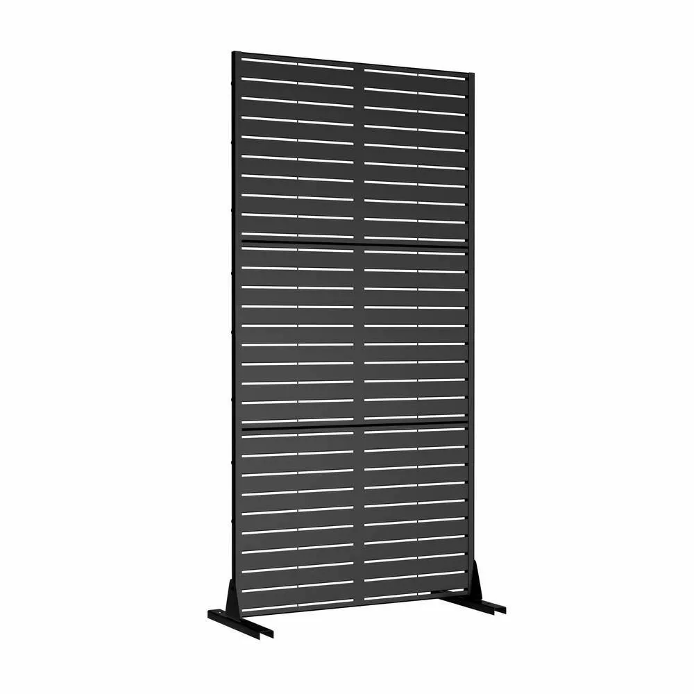 Cadeninc 3.92 x 6 ft Black Freestanding Metal Privacy Screen Fence Panels, photo 3 of 6