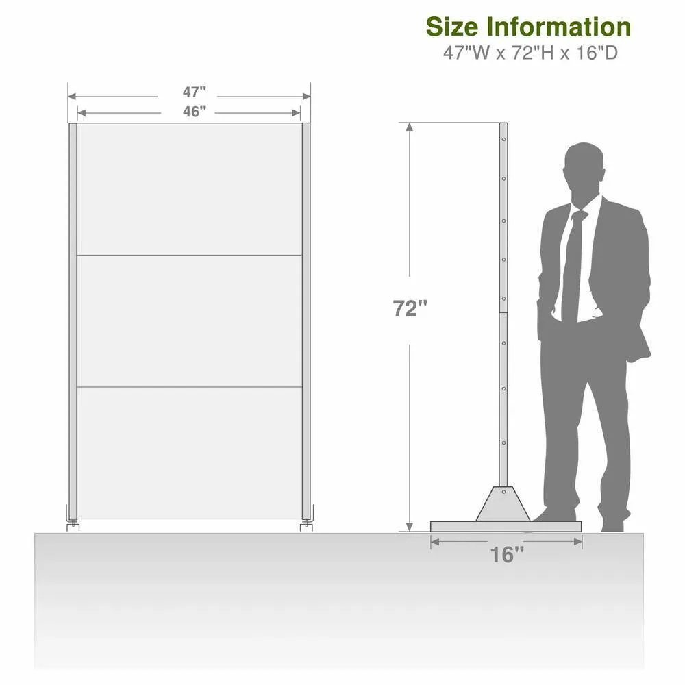 cadeninc Outdoor and Indoor Freestanding Metal Privacy Screen, Black, 3.92 ft. x 6 ft., photo 2 of 6