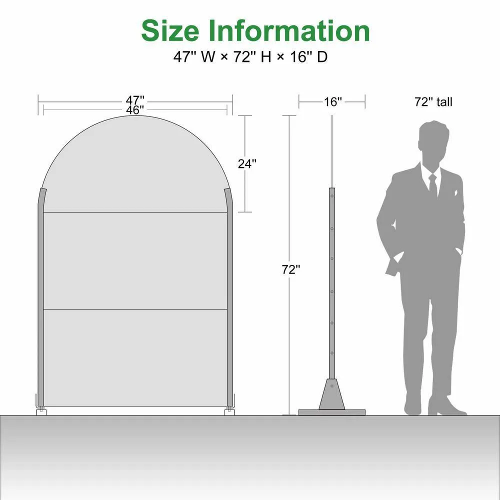 Cadeninc 3.92 ft x 6 ft Outdoor & Indoor Freestanding Metal Privacy Screen, Black, photo 2 of 6