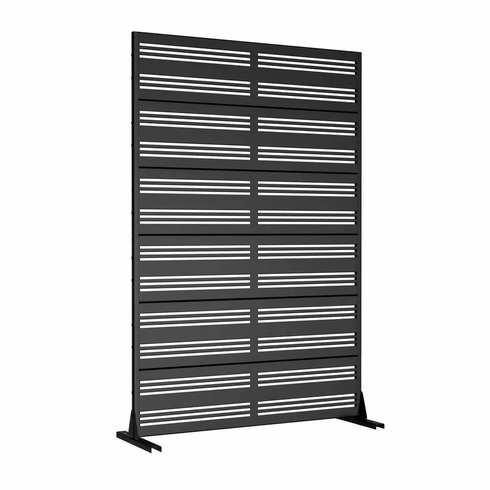 cadeninc Outdoor and Indoor Black Metal Privacy Screen Fence Panels, 3.92 ft. x 6 ft., photo 3 of 6