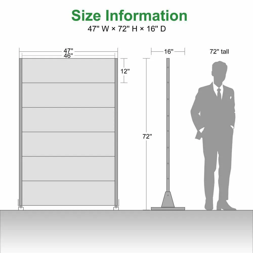 cadeninc Outdoor and Indoor Black Metal Privacy Screen Fence Panels, 3.92 ft. x 6 ft., photo 2 of 6